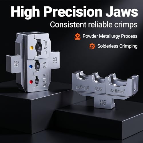 Preciva Crimping Tool Kit with 6PCS Crimping Die, Wire Stripper, 285PCS Terminals, for Heat Shrink, Insulated, Open Barrel, Ferrule, Circlip & Solar Connectors - size: 285