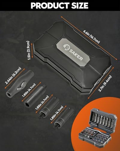 Saker 42-in-1 Magnetic Screwdriver Kit with T Handle Multi-Bit Ratchet Screwdriver Set Gifts for Father, Dad, Home, Computer, Bicycle, Furniture, DIY Dark Grey - style: 42 in 1 Classic