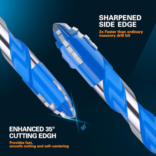 Serrated Masonry Drill Bit Set (5/32"-3/8") 10PCS - size: Serrated (5/32"-3/8")