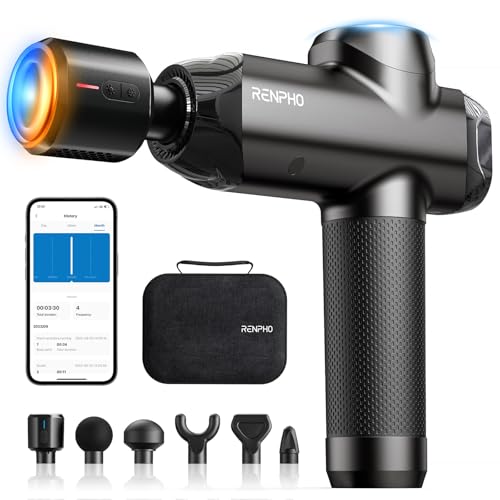 RENPHO Power+ Thermacool Massage Gun with Heat and Cold - color: Soot-black