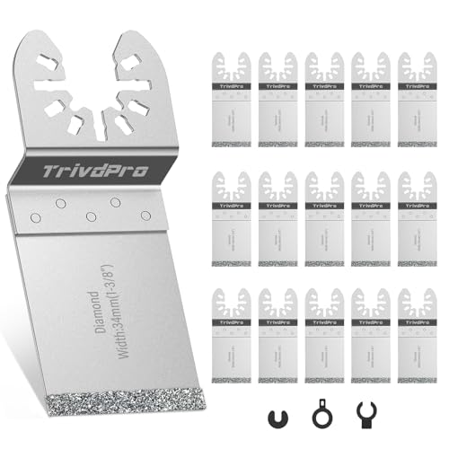 TrivdPro Grout Removal Tool Blade - 15pcs Diamond Oscillating Blade