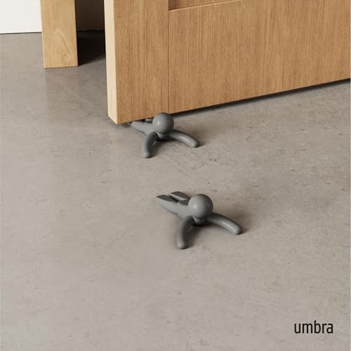 Umbra Buddy Door Stop, Heavy-Duty and Flexible, Soft-Touch Finish, Protects Your Floors, Grey, 2-Pack - size: 2 Pack, style: 2-Pack