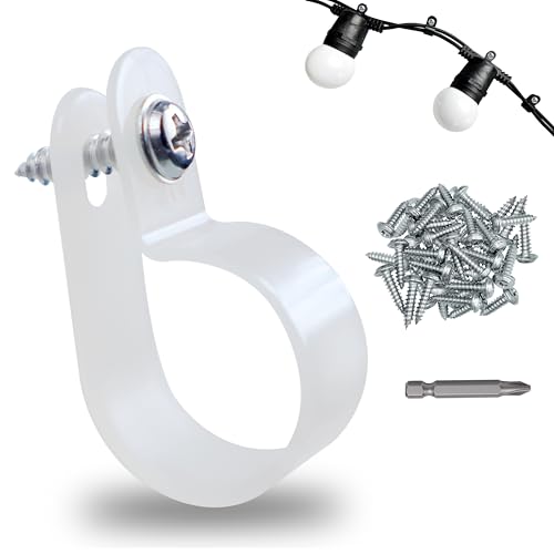 60 Pack 1/4 in Rope Light Clips ,Cable Clips - color: White-60p, size: 1/4
