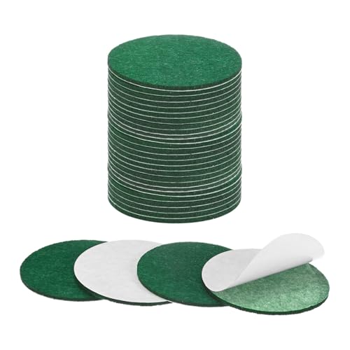 M METERXITY 30-Pack Lamp Base Felt, 2.5 Inch Dia. 2mm Thick Self Adhesive Round Fabric Felt Pads for Lamp/Furniture/DIY, Non-Slip Fiber Backed Patch Circles with Adhesive Backing [Green] - color: Green, size: 2.5" Dia