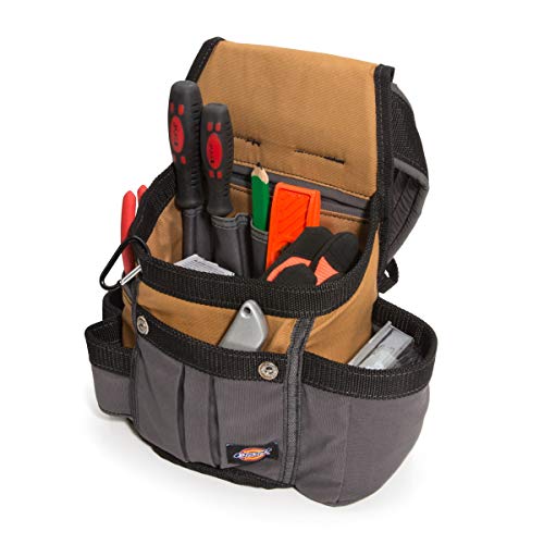 Dickies 8-Pocket Padded Tool Belt/Utility Pouch, Adjustable 3-Inch Belt, Durable Canvas Construction, Tan/Grey - color: Tan
