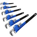 Gisafai 8" 10" 12" 14" 18" 24" Straight Heavy Duty Pipe Wrench Set Plumber Adjustable Water Alloy Steel Grip Plumber's Wrench Plumbing Tools, Blue - size: 8" 10" 12" 14" 18" 24"