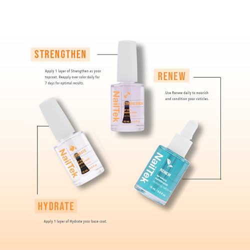 Nail Tek Recovery Kit – Nail Repair for Damaged Nails, Hydrate, Renew, & Strengthen Nails Treatment, Made in Usa, 0.5 Fl Oz Each - color: Orange