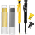 Hiboom 2 Pack Mechanical Deep Hole Carpenter Pencil, 14 Refills - color: Black, Yellow