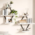 Floating Wall Shelves, Set of 2, White - color: White