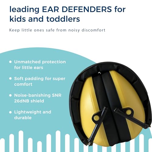 BANZ Kidz Earmuffs 2 Years & Older - Loud Noise Cancelling, Size Adjustable - color: Gold