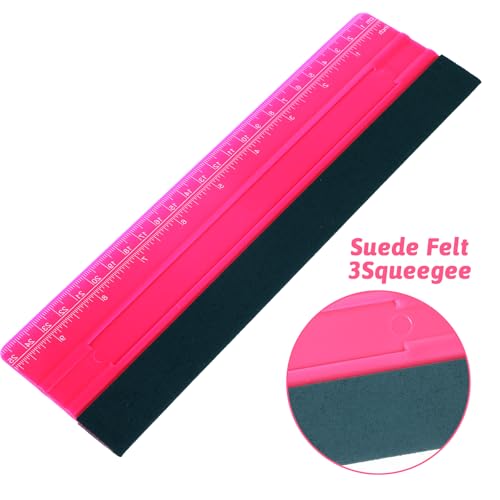 Wallpaper Smoothing Tool, Professional Vinyl Squeegee with Ruler Felt Squeegee for Vinyl Decals Sticker Paper Wallpaper Window Film Tools - size: 10inch