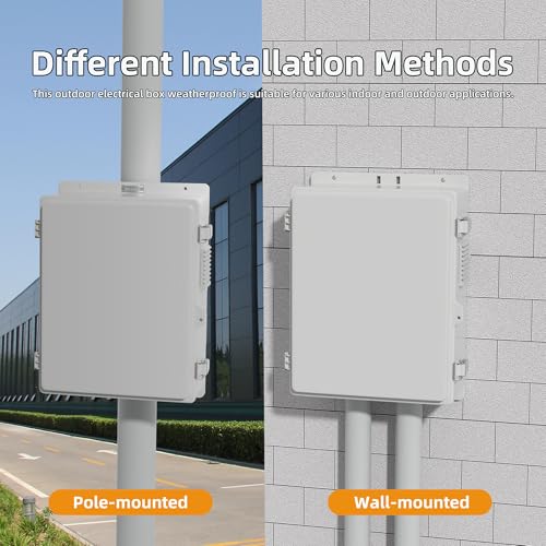 Joinfworld Vented Outdoor Electrical Box 16x11x6 - size: 15.7"x11"x5.9" Stainless Steel Buckle