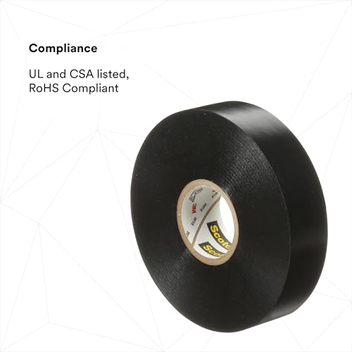 3M Scotch Super 88 Electrical Tape, 3/4 in x 44 ft, Black, 1 Roll - size: 3/4 in x 44 ft