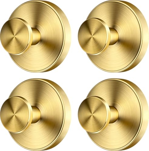 Reusable Suction Cup Hooks for Shower, Drill-Free Wall Hooks (4, Gold) - color: Gold