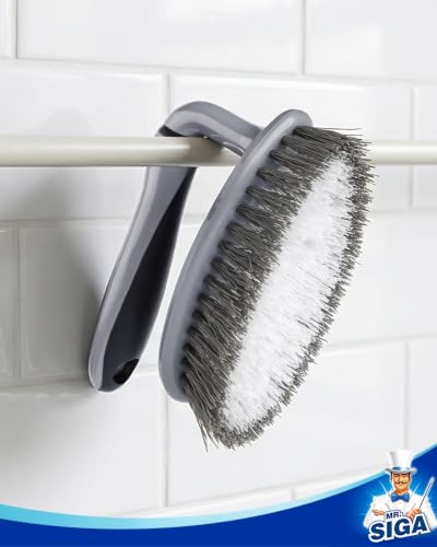 MR.SIGA Heavy Duty Scrub Brush with Comfortable Grip for Bathroom Shower