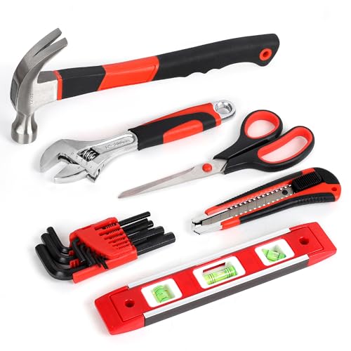 FASTPRO 220-Piece Home Tool Set, Household Repairing Tool Kit, Red - color: Red
