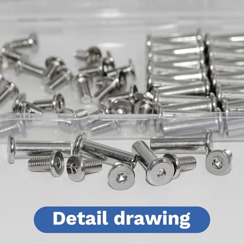 30 Sets M5 x 20mm Stainless Steel Furniture Joint Connector Bolts - size: M5 x 20-30 Sets