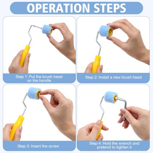 Honeydak 8 Pack Mini Paint Roller with Replacement Heads, 1.2 Inch（b） - size: 1.2 Inch（B）