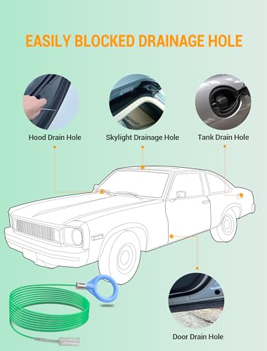 78 Inch Long Auto Sunroof Cleaning Tool with 1 PC 7.9 Inch Drain Brush
