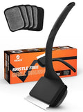 MEKER Grill Brush Bristle Free, Grill Cleaner Brush with 5 BBQ Replacement Head for Cast Iron, Stainless Steel Grates, Safe Grill Scraper Outdoor BBQ Grill, Black - color: Black-brush+5 Heads