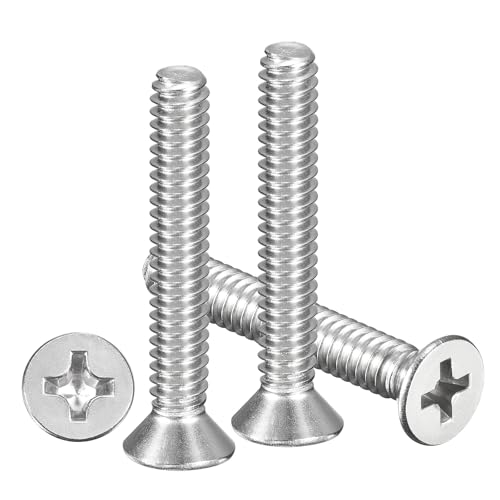 METALLIXITY #10-24x1-1/4 Phillips Flat Head Bolts 304 Silver 30Pcs - color: Silver, size: #10-24x1-1/4"