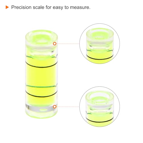HARFINGTON 6pcs Small Cylindrical Bubble Level Vials 7x18mm PMMA Mini Horizontal Bubble Spirit Level Measuring Layout Tools for RV TV Picture Frame Hanging Tool Leveler - size: 7x18mm