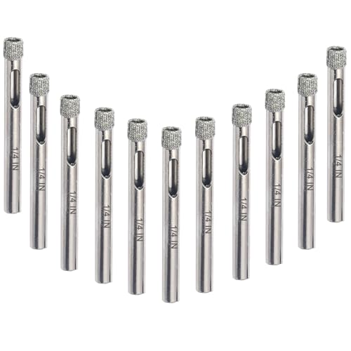 1/4" Diamond Hole Saw Set, Diamond Drill Bits Set for Ceramic | Glass Drill Bits for Tiles, Bottles, Pots, Marble, Stone 11PCS - size: 1/4 in