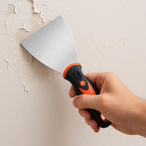 SteadMax 4 in Putty Knife Scraper, Soft Grip Metal Spackle Tool