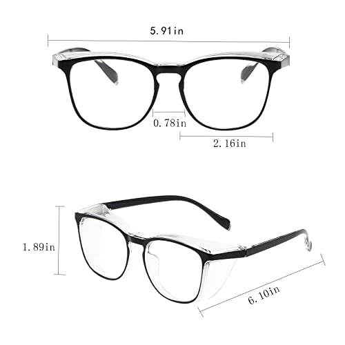 Safety Glasses for Men Women Nurses Anti Fog Stylish Fashion Comfortable Goggles with Side Shields Eye Protection for Adult - color: 3-pack: Pink, Black, Blue