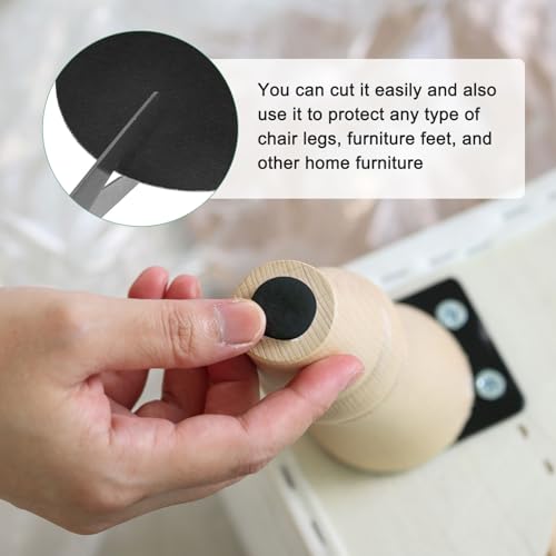 M METERXITY 30-Pack Lamp Base Felt, 3 Inch Dia. 2mm Thick Self Adhesive Round Fabric Felt Pads for Lamp/Furniture/DIY, Non-Slip Fiber Backed Patch Circles with Adhesive Backing [Black] - color: Black, size: 3" Dia