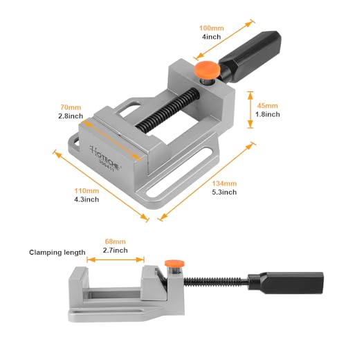Hoteche 2.5-Inch Quick Release Drill Press Vise, Bench Vise Clamp for Drilling Machine, Portable Rapid Adjust Milling Vice, Heavy Duty Tabletop Fastener for Precision DIY Woodworking & Crafts - size: 2.5-Icnh Quick Release