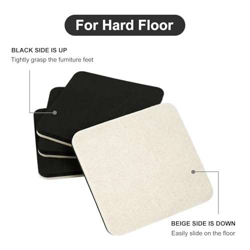 Felt Furniture Sliders 4 Pcs 5 Inch Furniture Slider for Hardwood Floors - size: 5 inch Square