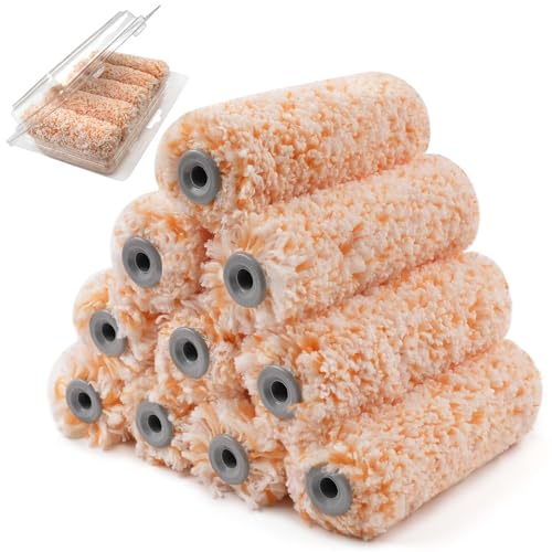 ROLLINGDOG 4 inch Small Paint Roller Sleeves - color: 10pc 4" Microfiber Roller Cover