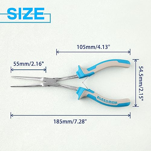 SPEEDWOX Long Reach Extra Long Needle Nose Pliers With Teeth Wire Looping Pliers for Jewelry Making, Protective Cover For Narrow Space - style: Upgrade Needle Nose Pliers with Teeth