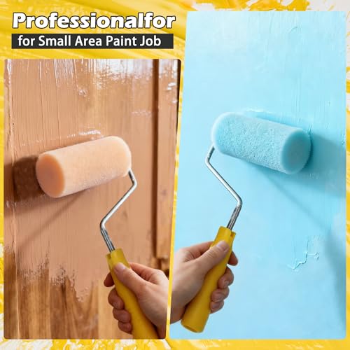 20PCS Paint Brush and Roller Set,Small Paint Roller Set Sponge Applicators, Tray Liner, Mixing Cups & Sticks, Painting Supplies for Cabinet Furniture, DIY All-in-One Paint Tools (2 Inch)