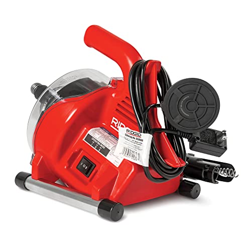 RIDGID 55808 PowerClear 120-Volt Drain Cleaning Machine Kit for Tubs, Showers, and Sinks, Drain Cleaner Machine Kit with AUTOFEED, Inner Core Cable, and Guide Hose