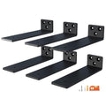 NEODROP 6-Pack 4 Inch Floating Shelf Brackets, Heavy Duty Hidden Shelves Bracket for Kitchen, Nursery, Black Powder Coated Steel - size: 4 Inch, style: 6 Pack