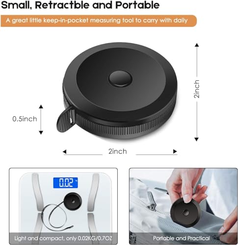 iBayam 2 Pack Tape Measure Measuring Tape for Body Fabric Sewing 60"/150cm - color: Blue&Black