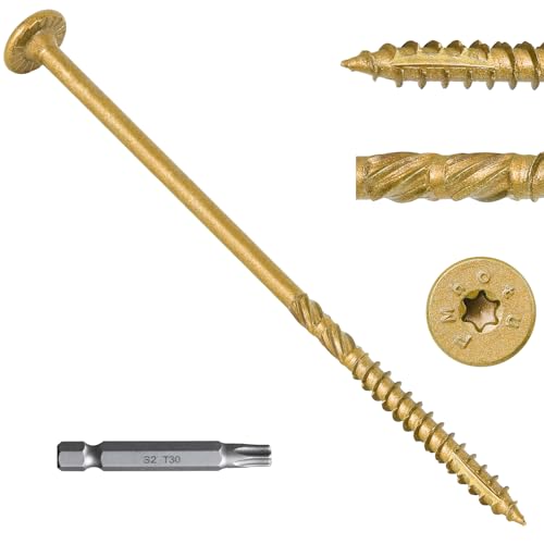 10 Inch Heavy-Duty Outdoor Deck Screws - size: #14 x 10"