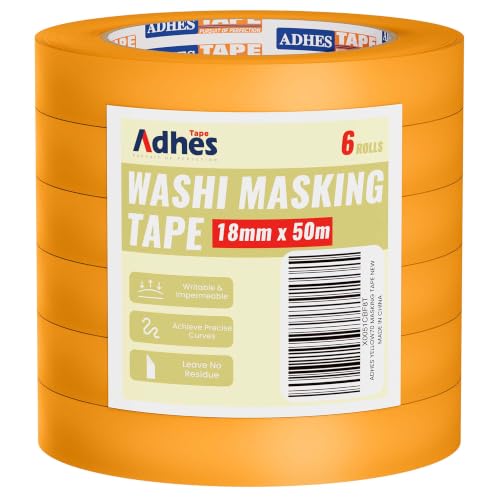 ADHES Orange Delicate Surface Washi Masking Tape Painter Tape 0.7Inch - size: 18mm x 50m