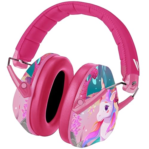 Kids Noise Canceling Headphones - 33 dB (2K Hz) - Ear Protection Earmuffs | Vanderfields' earmuffs protect child's hearing with certified noise-cancellation, soft ear cushions, and adjustable headband - color: Unicorn Fantasy