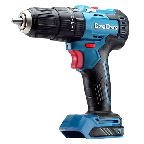 Dong Cheng 20V Brushless Heavy-duty Impact Drill, 443 in-lbs, 27000 BPM, 1/2" Keyless Metal Chuck, 20+1+1 Clutch, Cordless Hammer Drill for Drilling Brick Wall, Metal, Wood, Bare Tool - style: 443in-lbs Bare Tool
