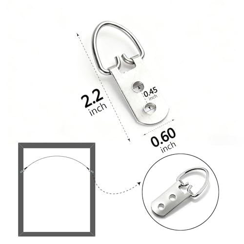 D-Ring Picture Hangers with Screws 30 Pack Hangers for Picture Frame 2Hole - size: 2hole_30pcs