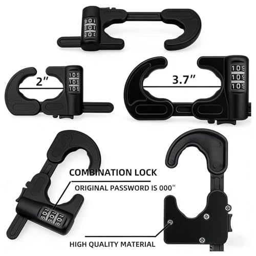 4 Pack Cabinet Locks with Combination Baby Proof Cabinet Door Lock Multifunctional Adjustable Child Safety Lock Knobs Door Lock for Knob Handle (Black) - color: Black
