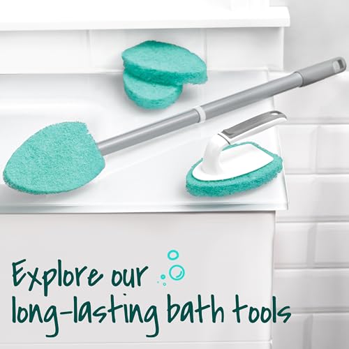 Scotch-Brite Extendable Tub & Tile Scrubber Kit, 1 Handle & 3 Scrubbers