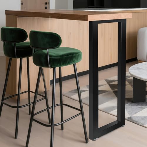 40 Inch Metal Bar Table Legs, Heavy Duty Desk Dinning Table Legs with Adjustment Feet Pads DIY Iron Furniture Feets, Set of 2,Black - size: H40 " Square