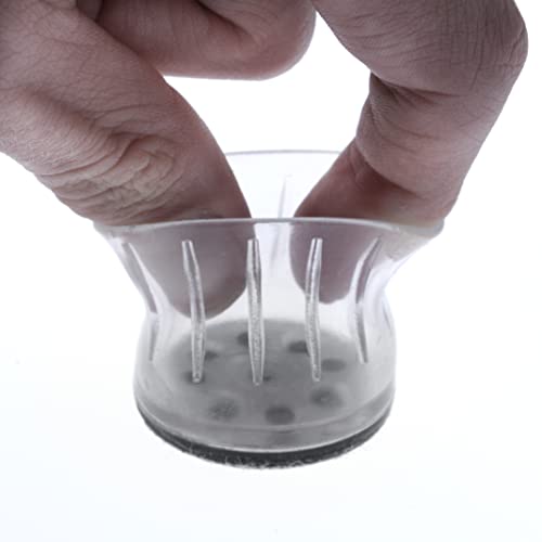 Slipstick GorillaFelt Chair Leg Floor Protectors for Hardwood Floors, Clear Sleeve Felt Pads for Furniture That Stay On, Fits Round & Square Legs, Includes 8 Premium Transparent Chair Socks, CB186 - size: 1-1/8 Inch - 1-3/8 Inch Sleeve 8 Pack