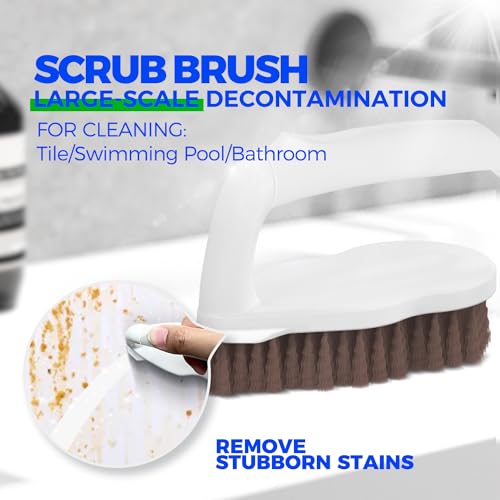 Holikme 7 Pack Cleaning Brush Scrub Brush Kitchen Brush for Floor,Brown - color: Brown