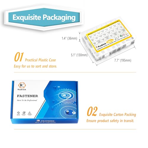 KADRICK 920Pcs Machine Screw Assortment Kit,Stainless Steel #4-40 to #10-24 - size: SS #4-#10 920Pcs