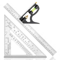 Combination Square 12 Inch and 7 Inch Carpenter Square Tool Set | Aluminum Rafter Square for Framing, Adjustable Combo Square with Stainless Steel Ruler for Carpentry and Woodworking
